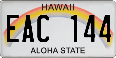 HI license plate EAC144