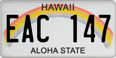 HI license plate EAC147