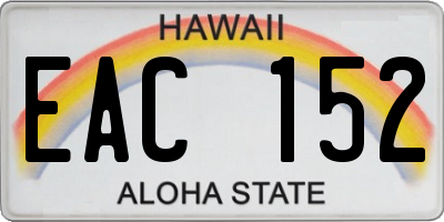 HI license plate EAC152