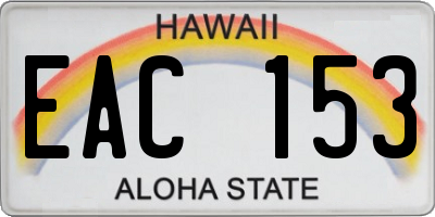 HI license plate EAC153