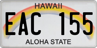 HI license plate EAC155