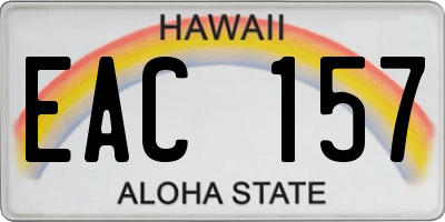 HI license plate EAC157