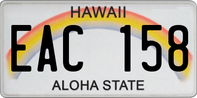 HI license plate EAC158