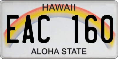 HI license plate EAC160