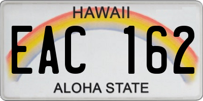 HI license plate EAC162