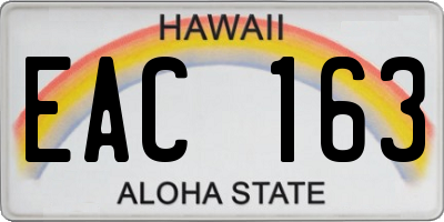 HI license plate EAC163