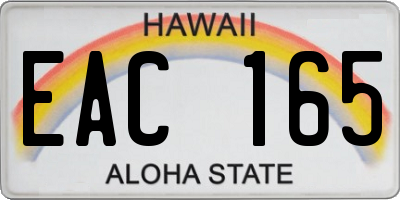 HI license plate EAC165