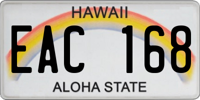 HI license plate EAC168