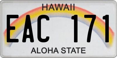 HI license plate EAC171
