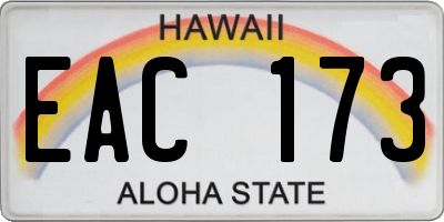 HI license plate EAC173