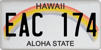 HI license plate EAC174