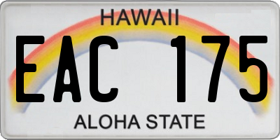 HI license plate EAC175