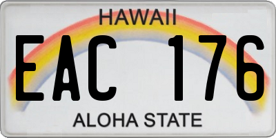 HI license plate EAC176