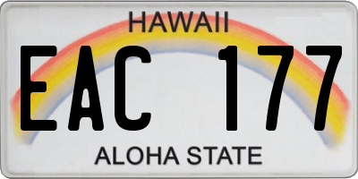 HI license plate EAC177