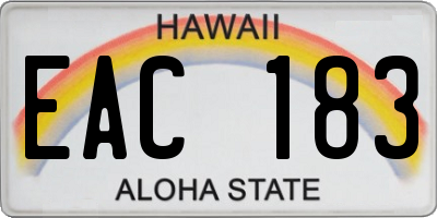 HI license plate EAC183