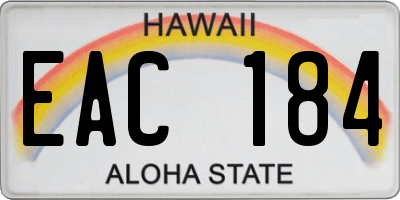 HI license plate EAC184