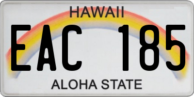 HI license plate EAC185