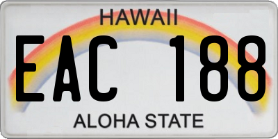 HI license plate EAC188