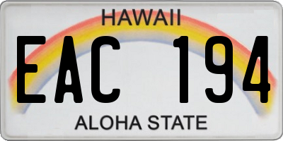 HI license plate EAC194