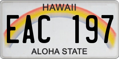 HI license plate EAC197