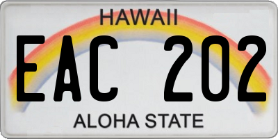 HI license plate EAC202