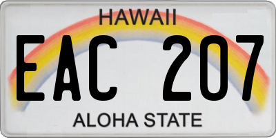 HI license plate EAC207