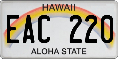 HI license plate EAC220