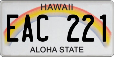 HI license plate EAC221