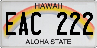 HI license plate EAC222