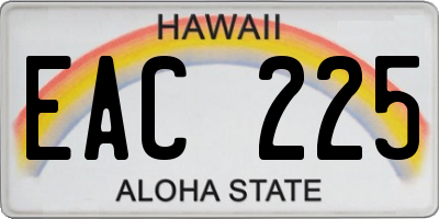 HI license plate EAC225