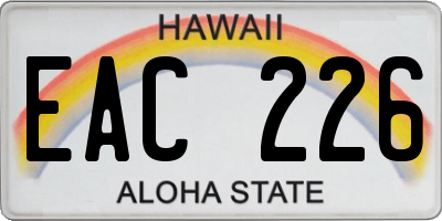 HI license plate EAC226