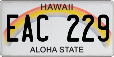 HI license plate EAC229