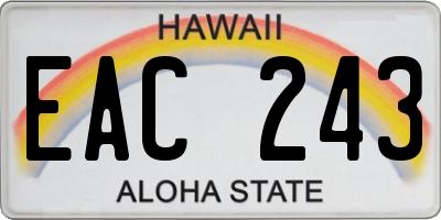 HI license plate EAC243