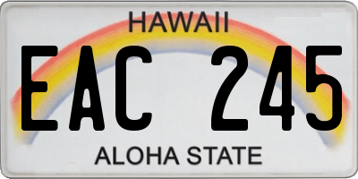 HI license plate EAC245
