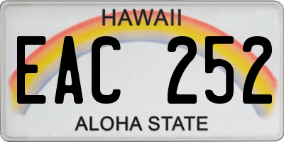 HI license plate EAC252