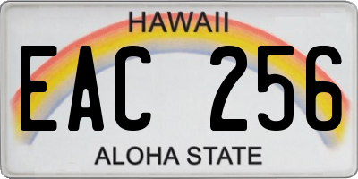 HI license plate EAC256