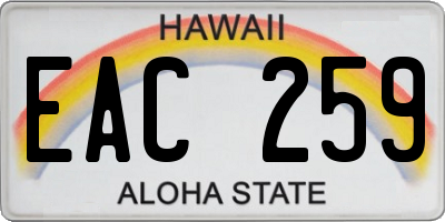 HI license plate EAC259