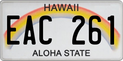 HI license plate EAC261