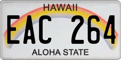 HI license plate EAC264