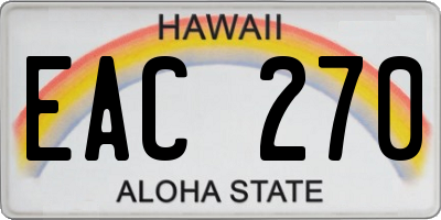 HI license plate EAC270