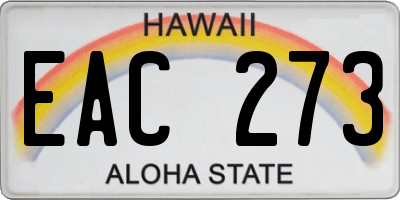 HI license plate EAC273