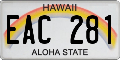 HI license plate EAC281