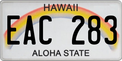 HI license plate EAC283