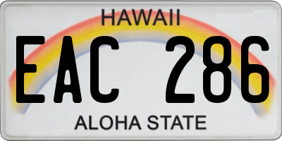 HI license plate EAC286