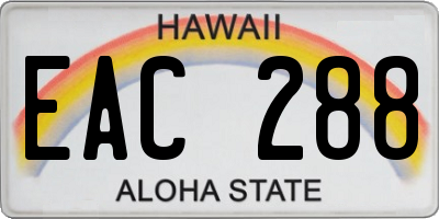 HI license plate EAC288