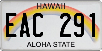 HI license plate EAC291