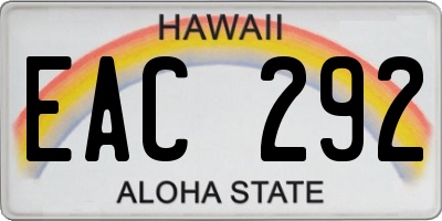 HI license plate EAC292