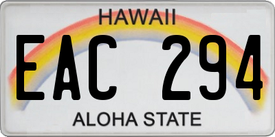 HI license plate EAC294