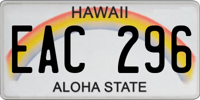 HI license plate EAC296