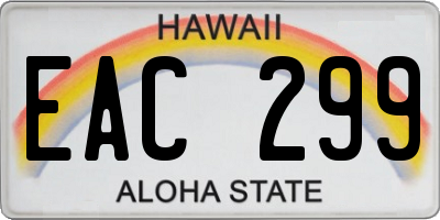 HI license plate EAC299